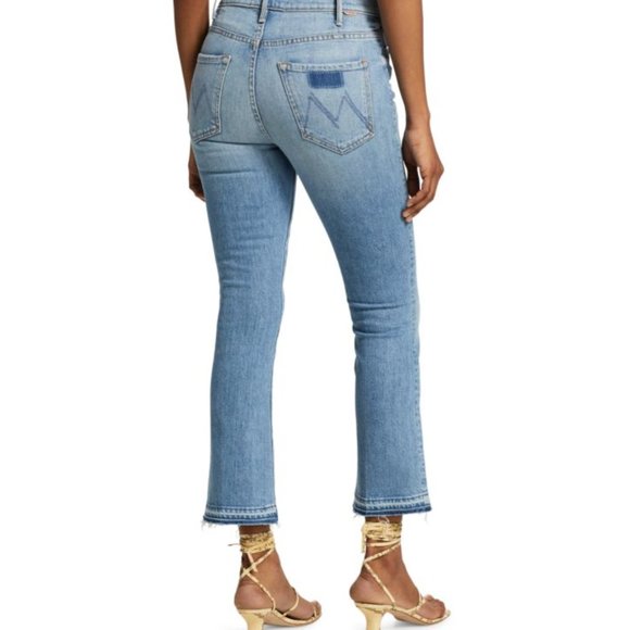 MOTHER | The Hustler Undone Hem Ankle Flare Jeans (On My Feet) Size 31 NWT - Picture 2 of 7